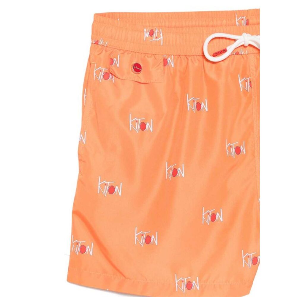 Kiton Men Swim Trunks With Drawstring And Logo - Picture 3 of 3